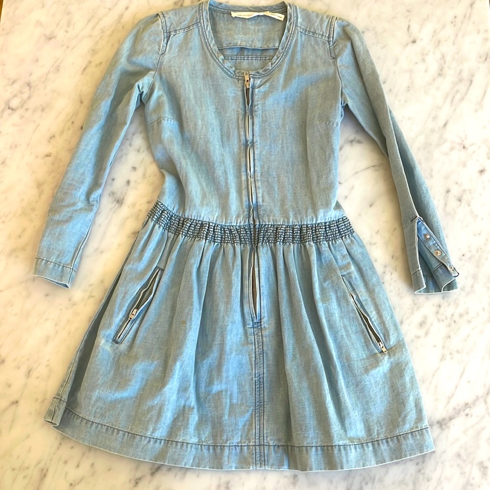 Isabel Marant denim zip up front dress. Size 38.